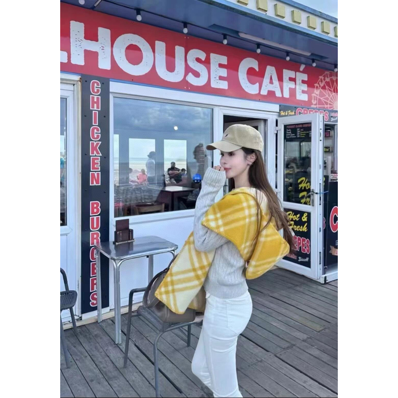 【LJ】新款经典百搭双面格纹围巾