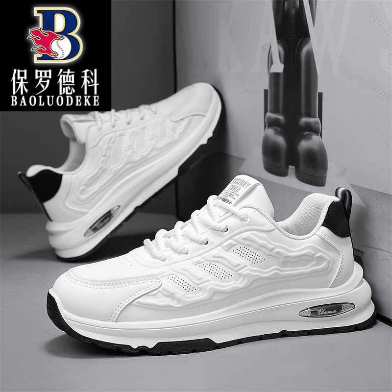 保罗德科潮小白男鞋2025新款春季网面透气休闲百搭青少年运动潮鞋