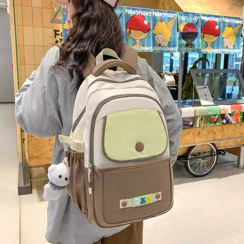 【米果妈】中小学生小清新森系撞色轻便双肩包B3094