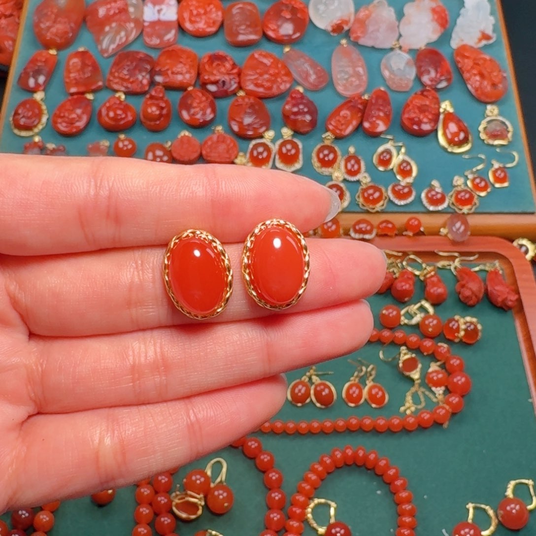 南红玛瑙南红 银S925镶嵌