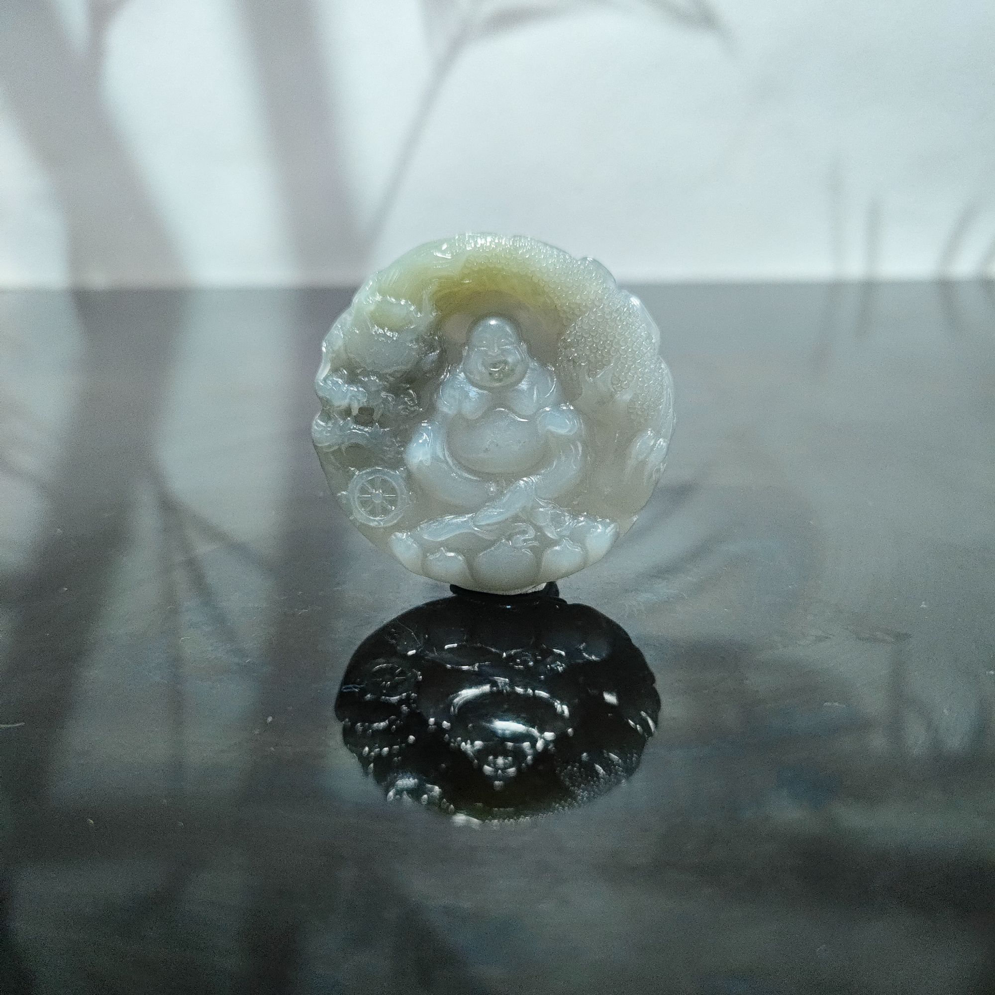 U和田玉御龙佛公吊坠2854