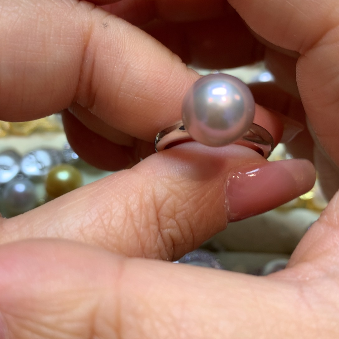淡水珍珠戒指银S925镶嵌