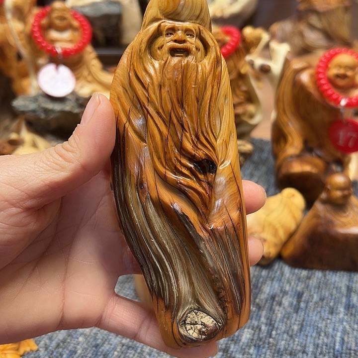 柏木太行崖柏手把摆件