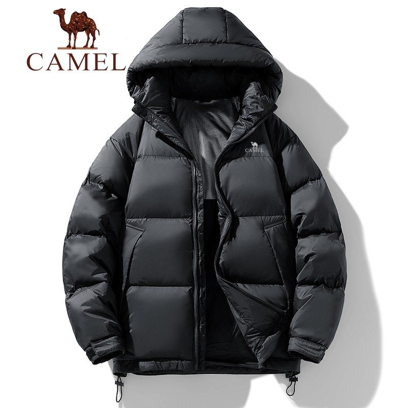 骆驼街男士羽绒服冬季新款休闲运动时尚连帽宽松加厚保暖棉衣外套