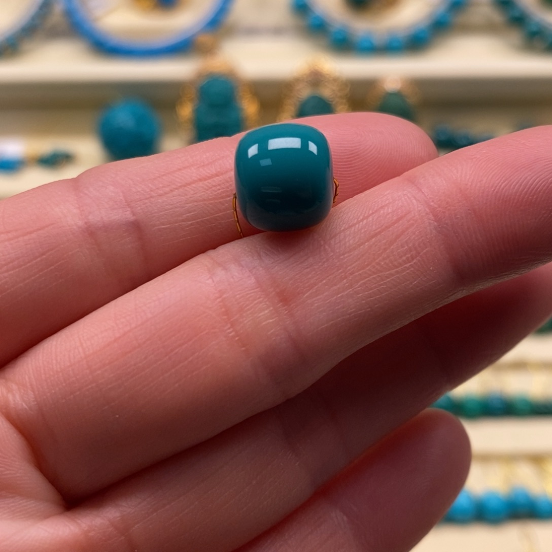 绿松石珠宝奇石未镶嵌直径10.6×9.6老型