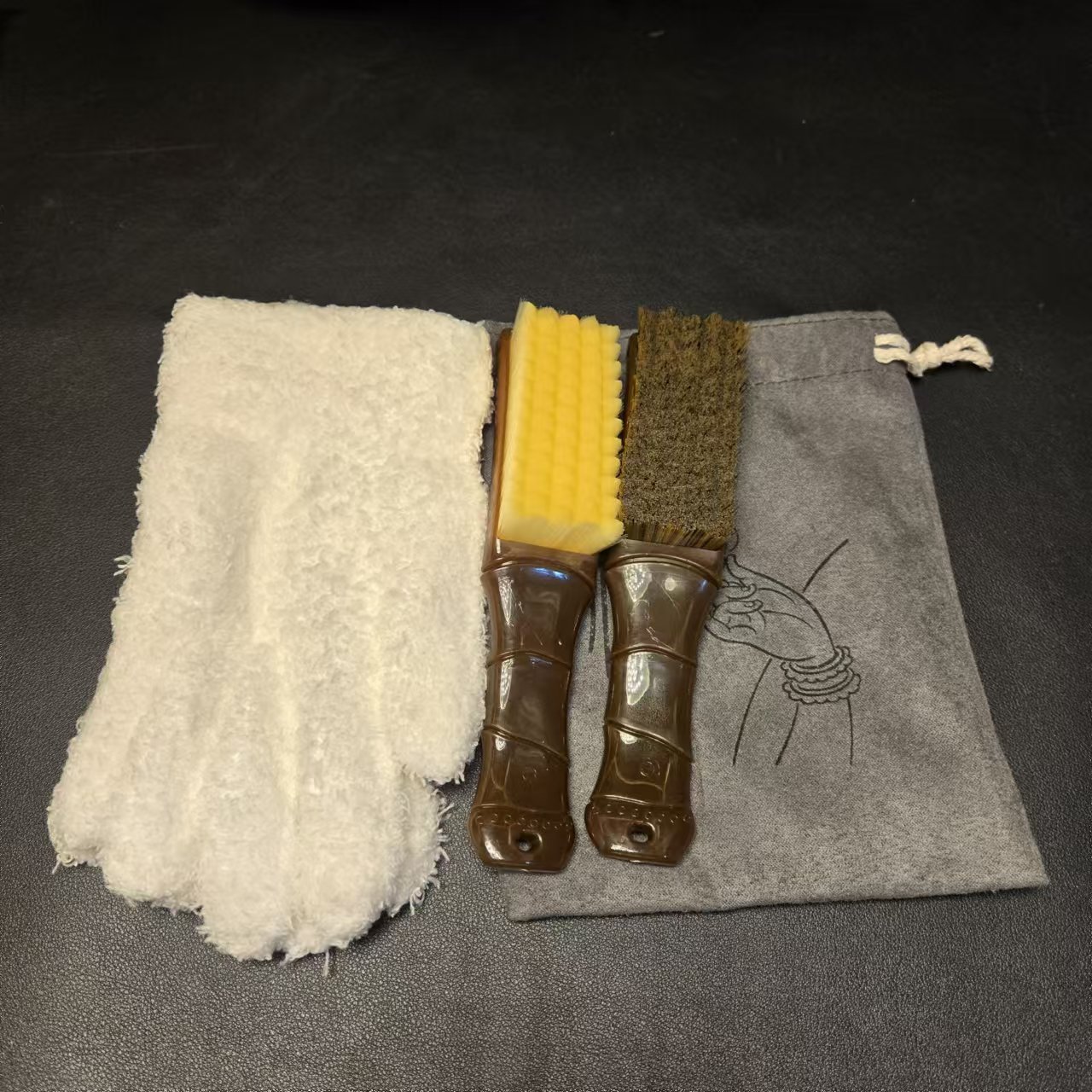精工文玩工具四件套布袋不指定颜色硬毛碳灰硼软毛黄色