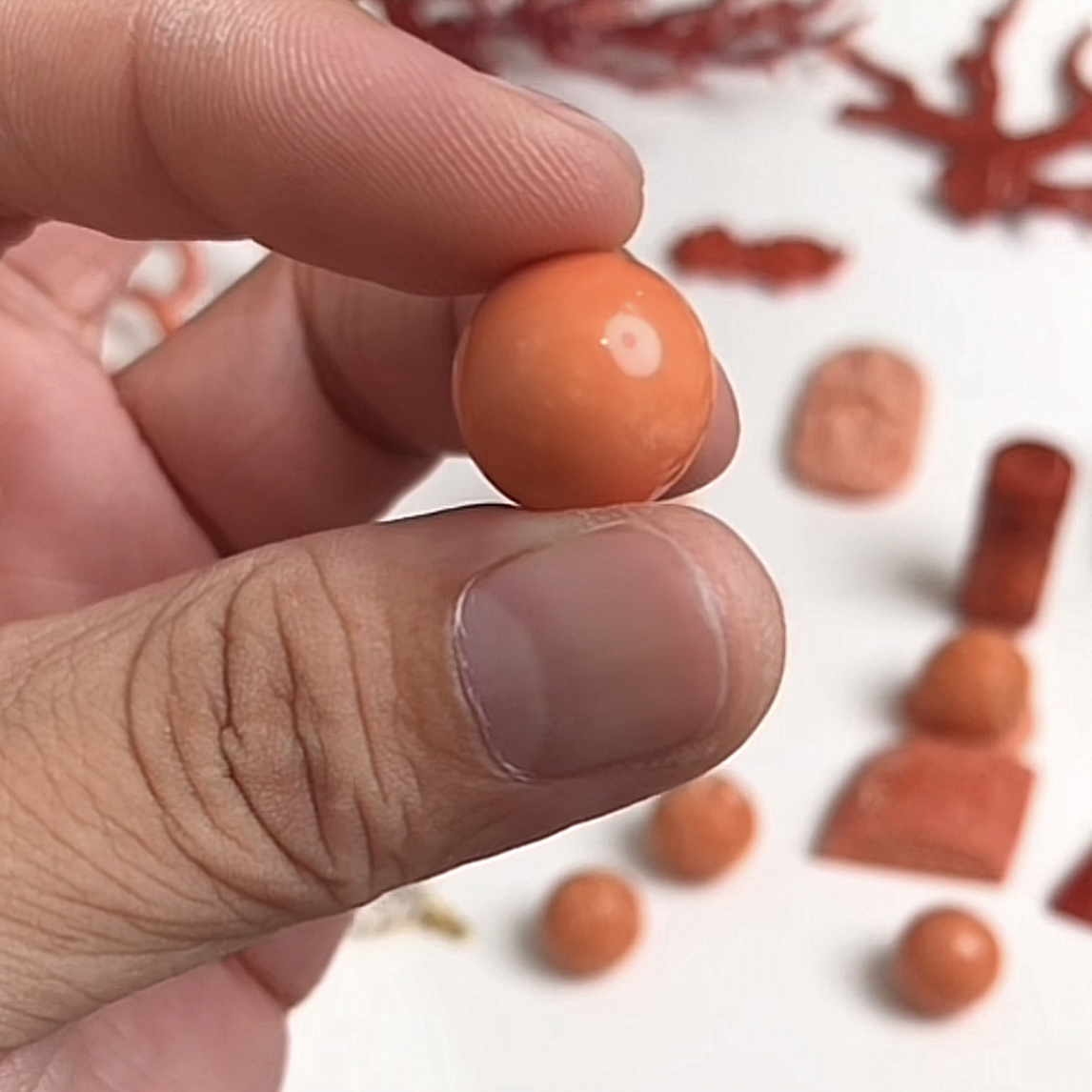 momo珊瑚圆珠一颗
