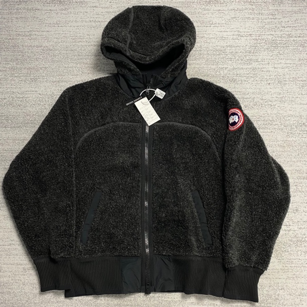 99新 CANADA GOOSE 加拿大鹅 铁灰色泰迪羊羔毛抓绒连帽外套 XS