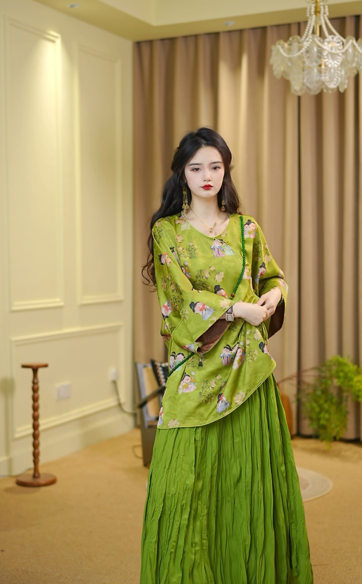 月畔湾【花风倚】新中式国风夏季宽松禅意显瘦清冷复古七分袖女