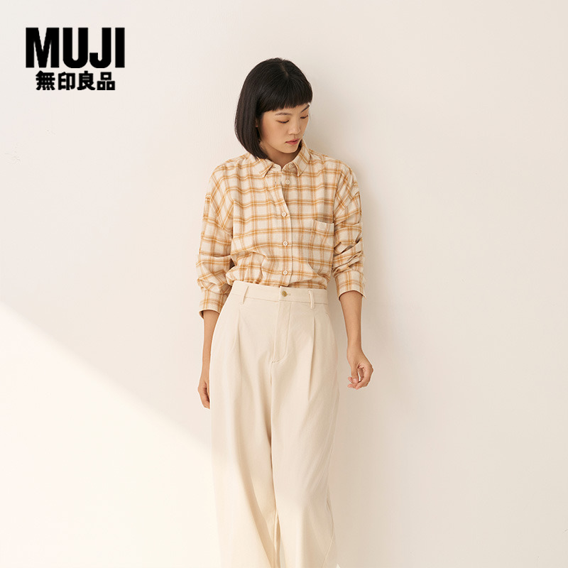 无印良品 MUJI 女式 法兰绒 衬衫式夹克女外套女装25年秋季