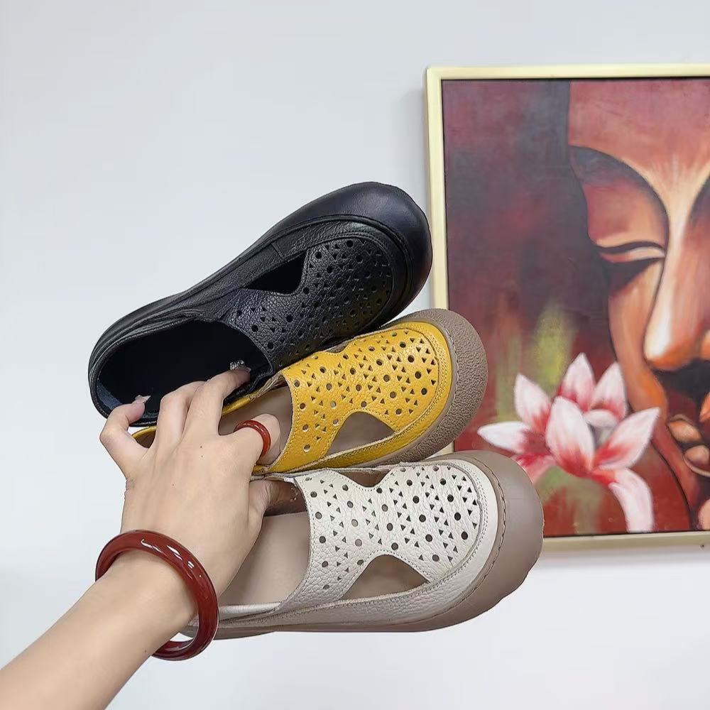 9888新款软底舒适百搭圆头两穿妈妈鞋仓