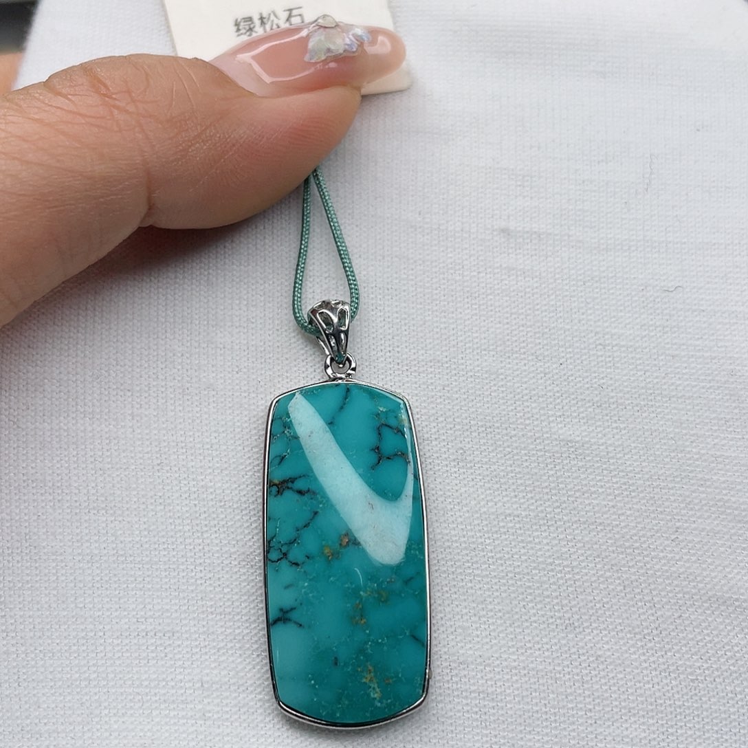 绿松石珠宝奇石银S925镶嵌