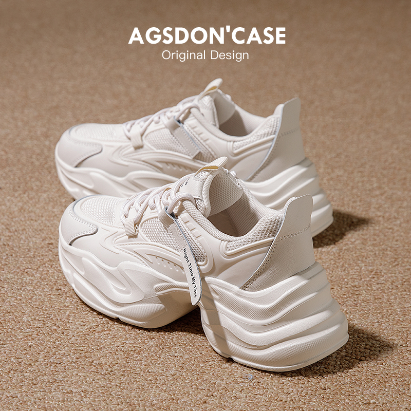 【奥古狮登】老爹鞋女百搭透气时尚增高5.5cm运动鞋233050AA