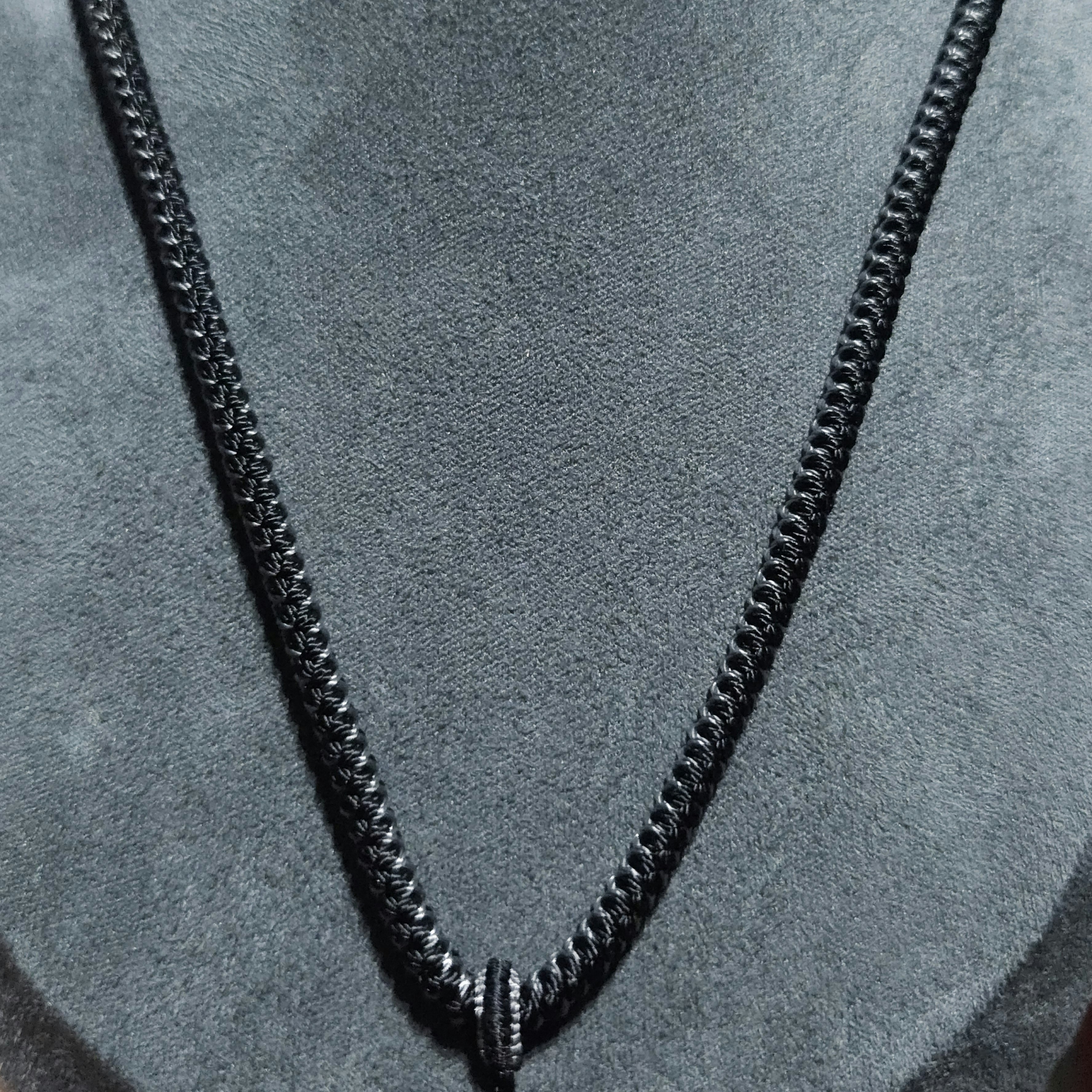 手工编织项链绳黑灰粗3.0MM长66厘米定制款式不支持7天无理由退货