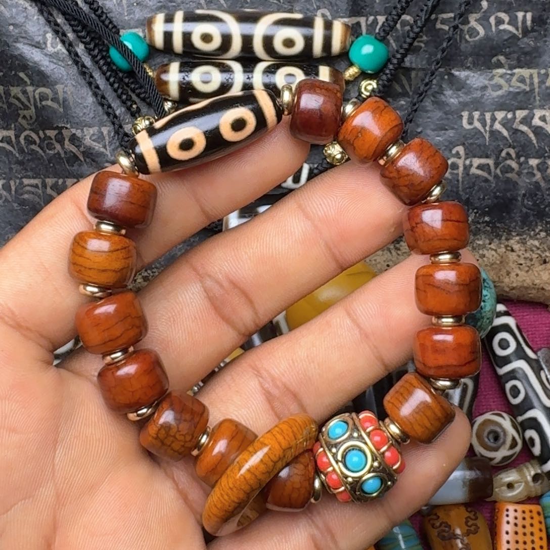 柏香籽/百香籽把件牦牛骨