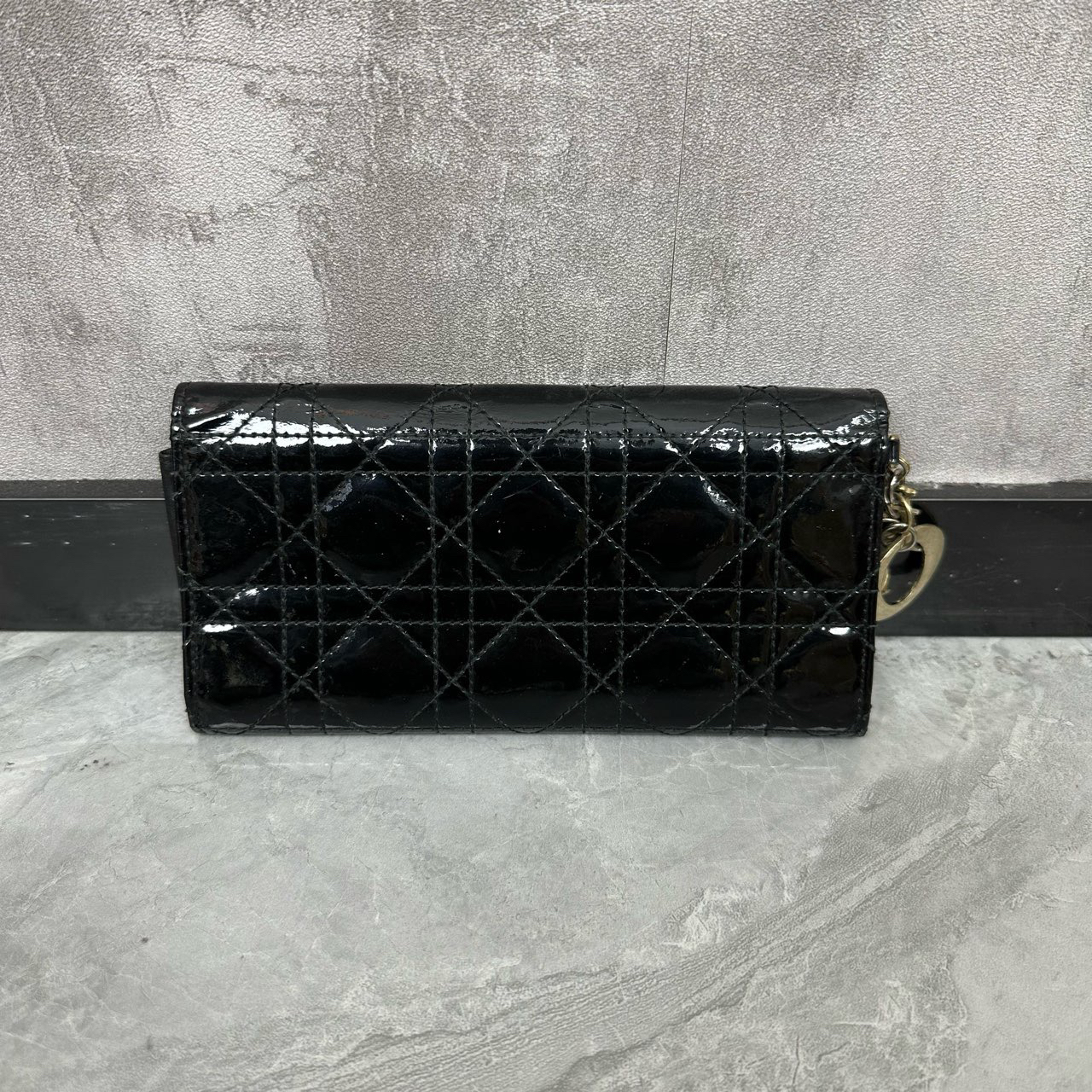 95新 DIOR/迪奥 黑色漆皮晚宴包 钱包 xt889048