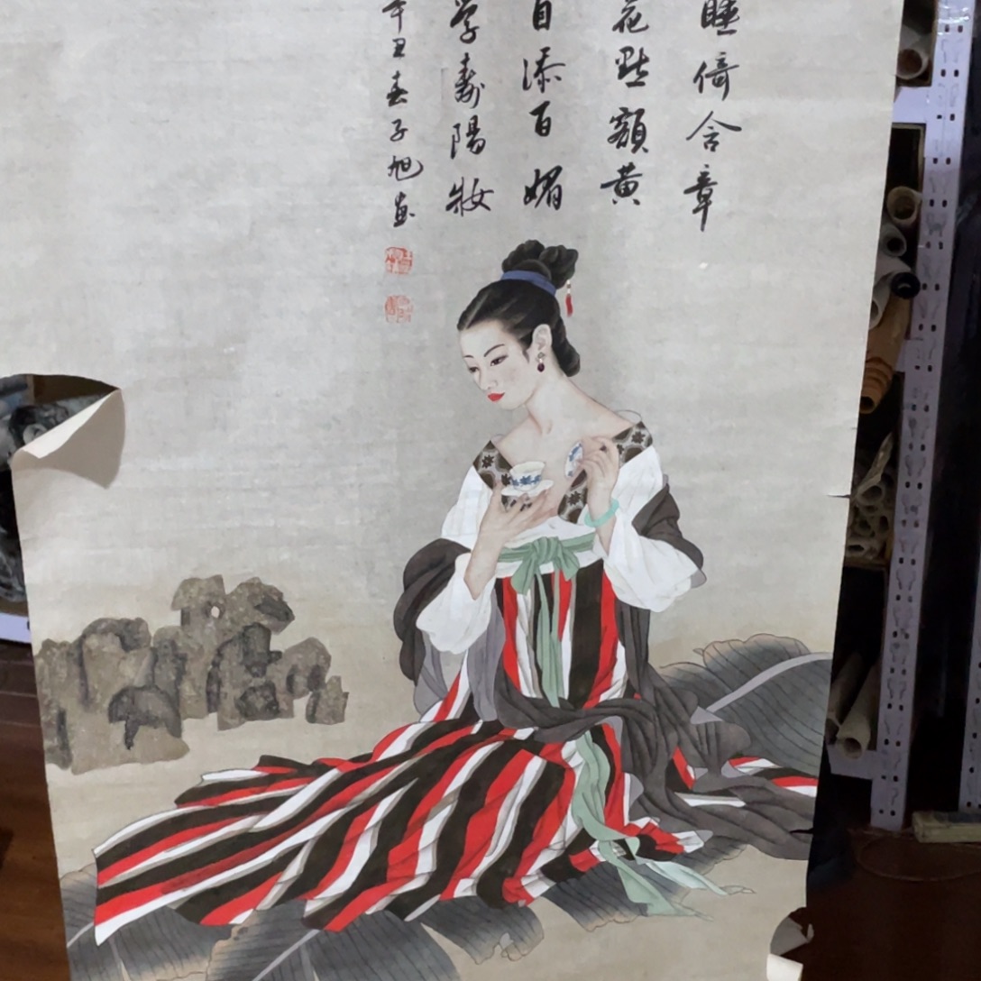 国画纯手绘的山水花鸟