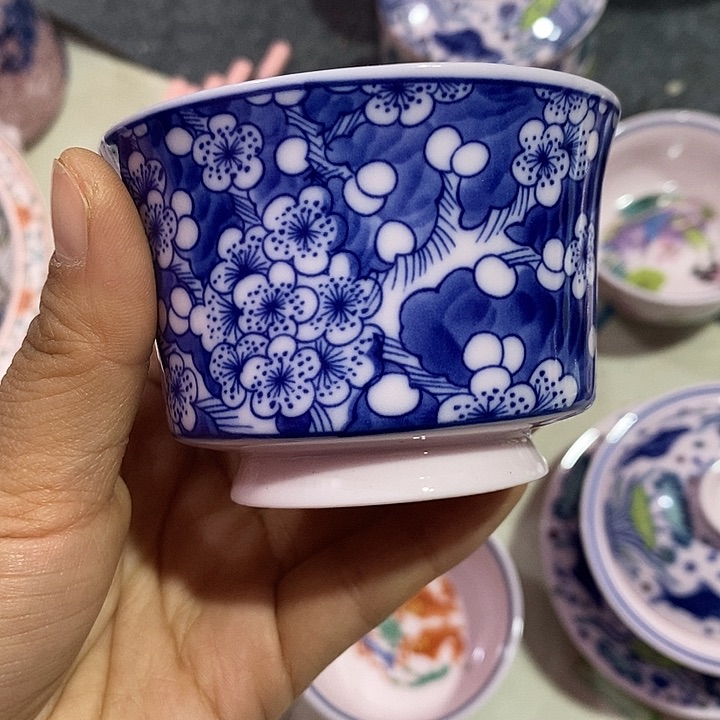 摆件陶红稀土冰梅马蹄杯