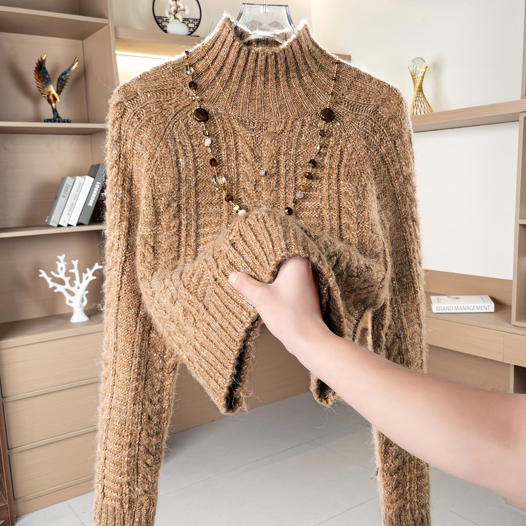 (琥珀秋)2025新款欧货时尚高级感百搭高领秋冬气质百搭显瘦长袖