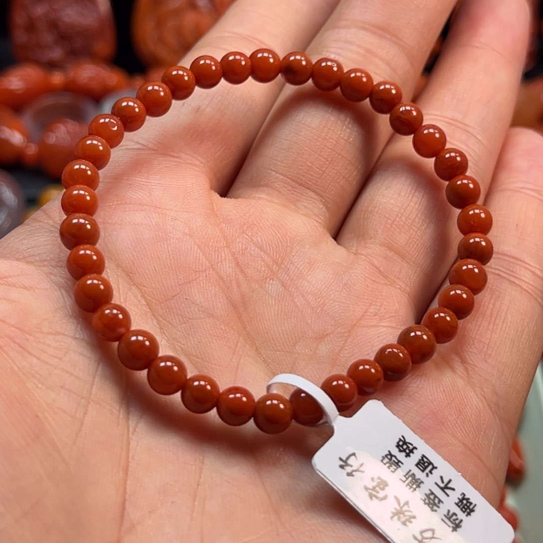 南红玛瑙手串5mm未镶嵌