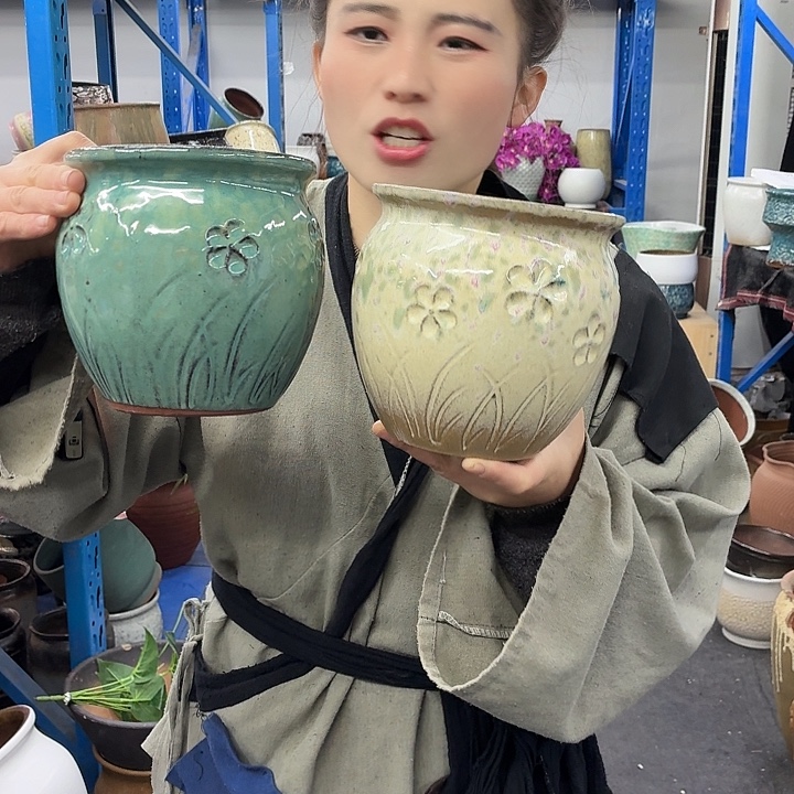 15×15 -粗陶花盆有孔-买买买