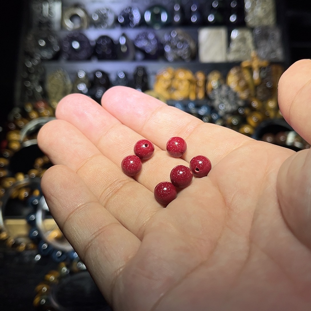 未镶嵌黑曜岩手链?*空朱砂6m散珠6颗