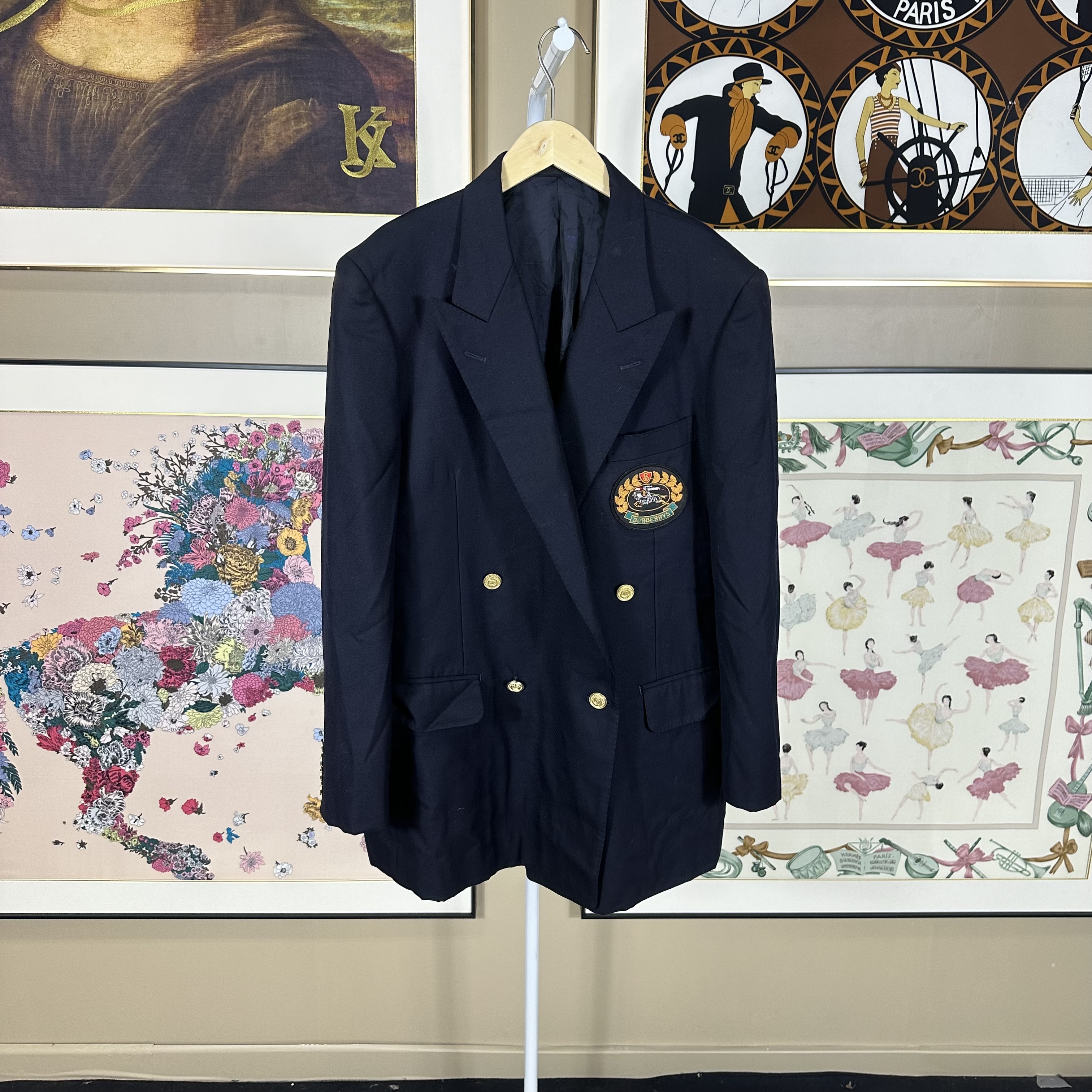 95新 BURBERRY/博柏利 巴宝莉金扣战马徽章西装外套/fy3529