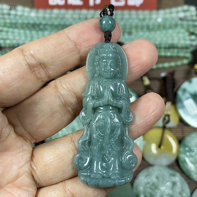 【闪购商品】翡翠颈饰未镶嵌玉吊坠翡翠玉站观音