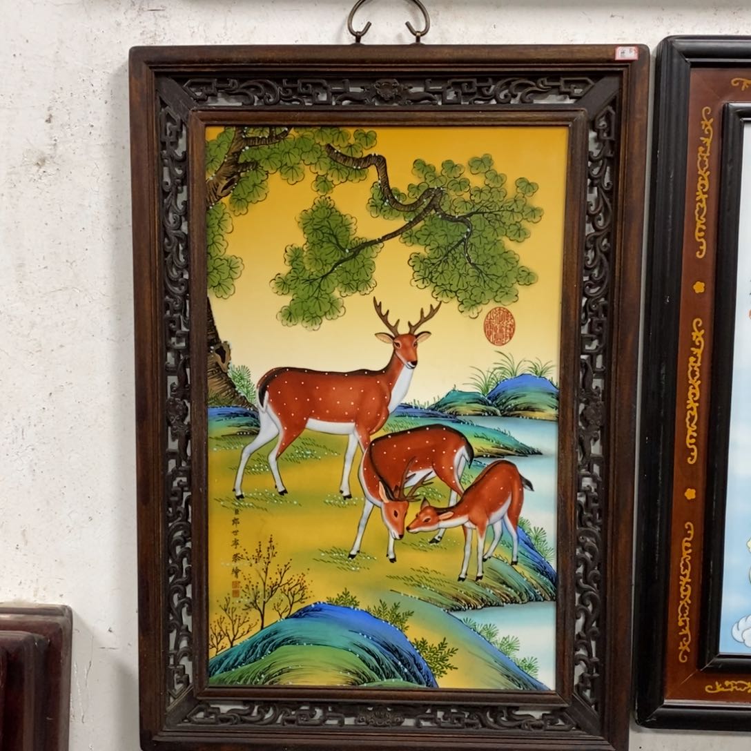 瓷片75*52 景德镇瓷板画柴窑烧制