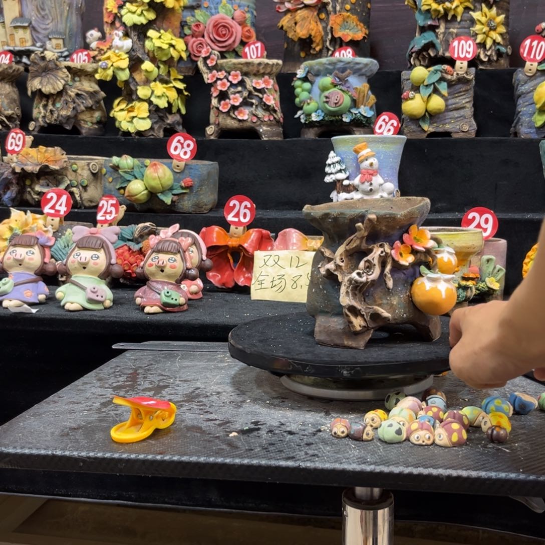 你***干白狐花器多肉花盆