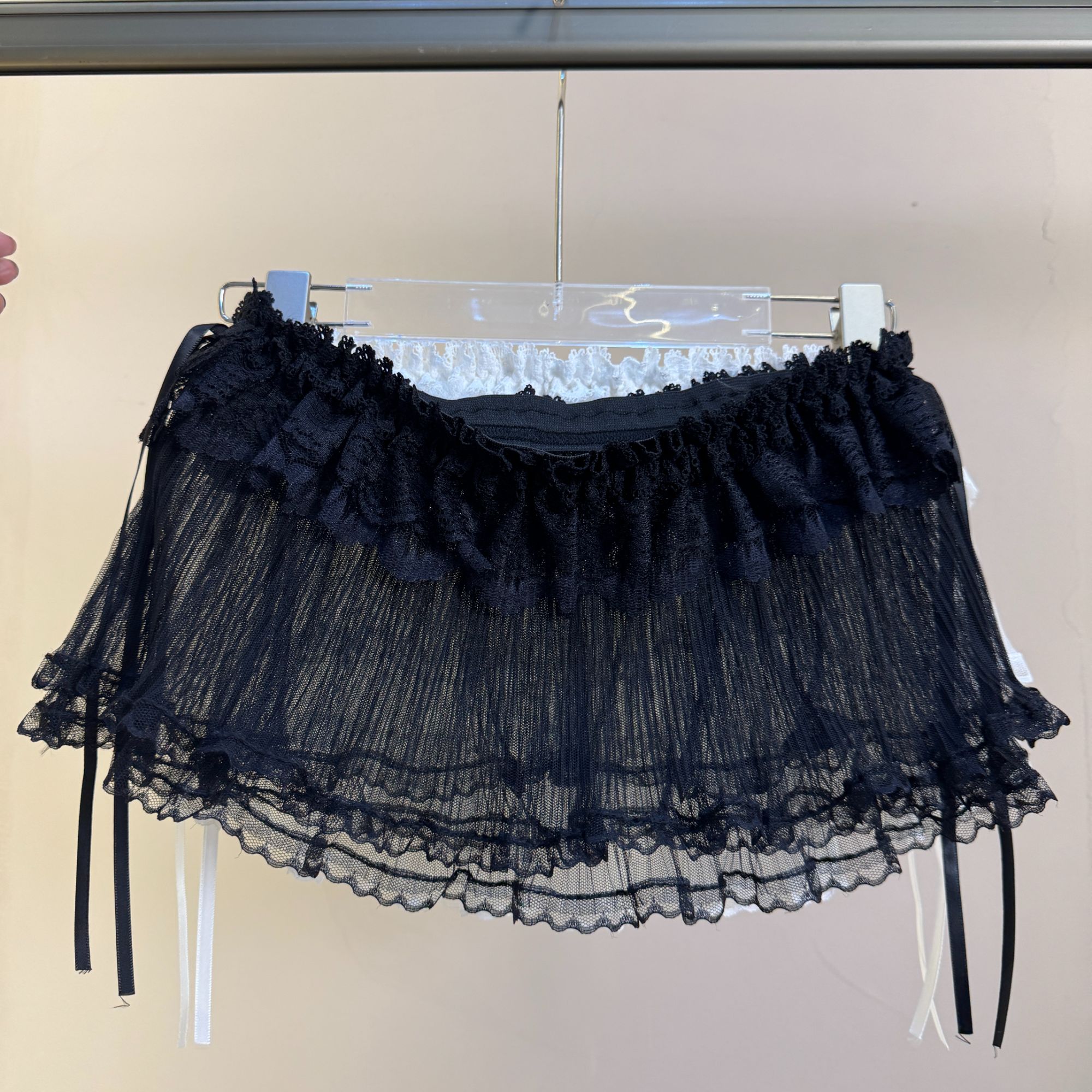M.M 新款女士时尚蕾丝百搭万能腰公主风配饰半身裙