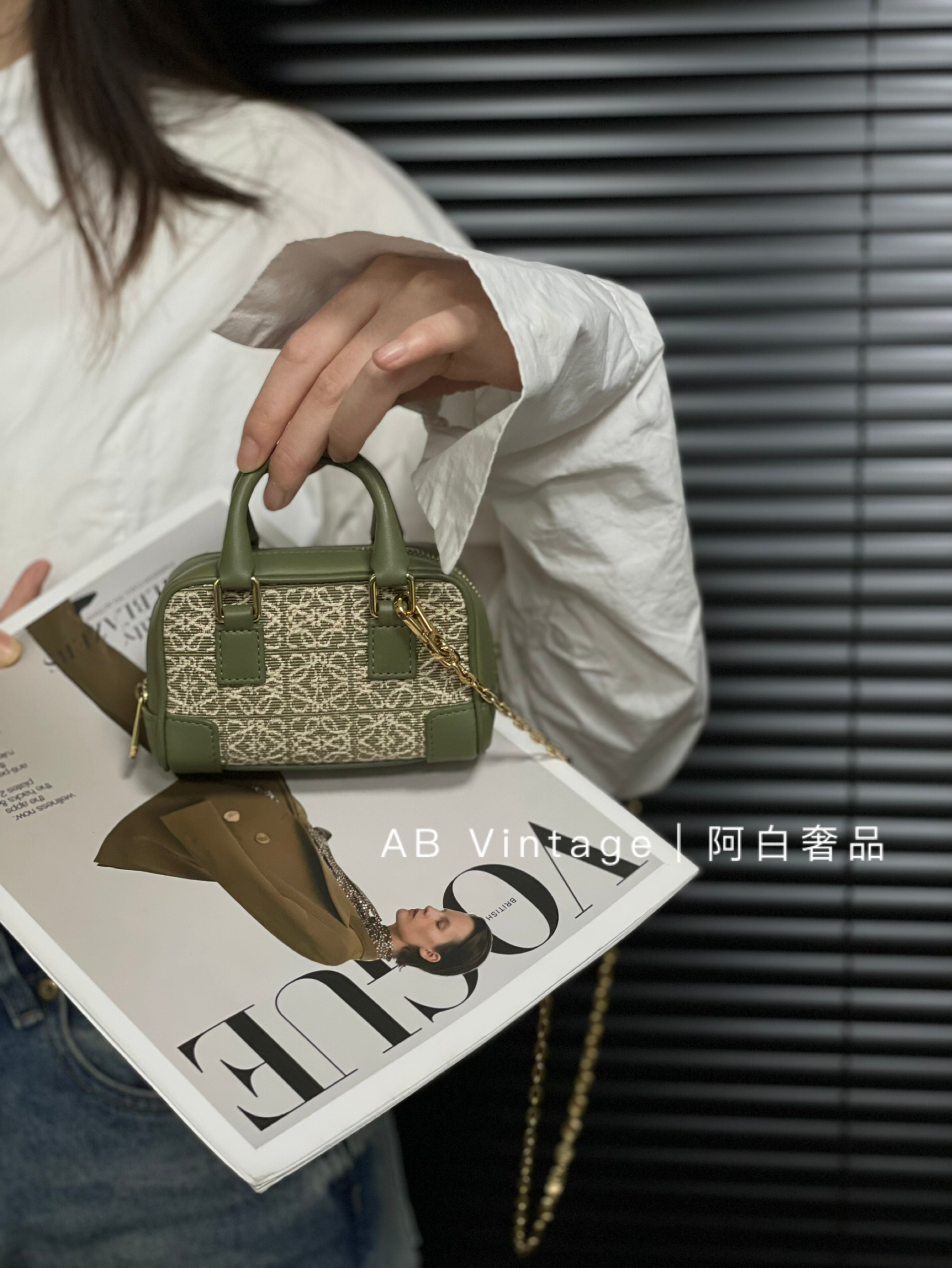99新 LOEWE/罗意威 阿白奢品｜loewe super mini保龄球斜挎包