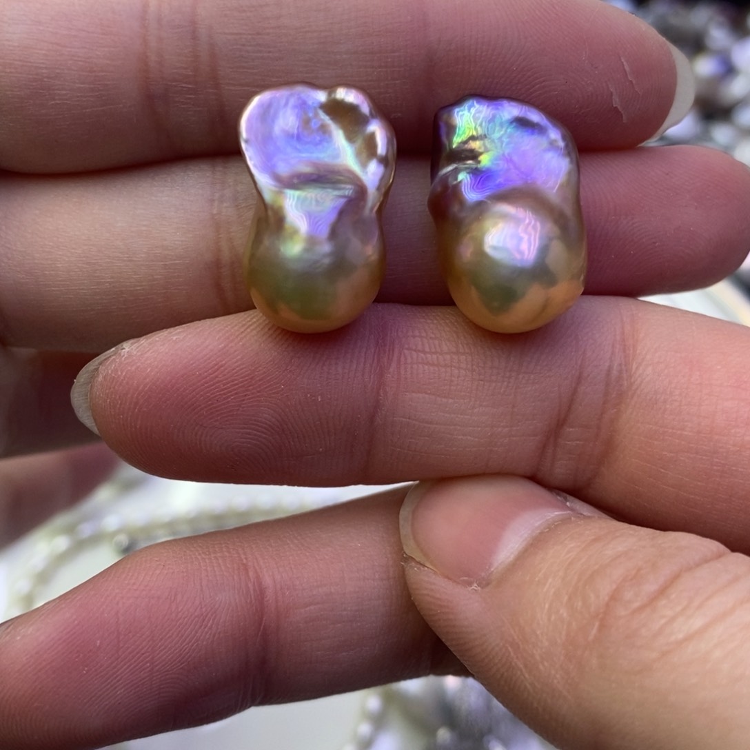 淡水珍珠耳饰银S925镶嵌