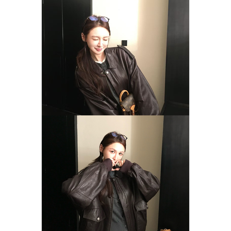 "摩登女王"新西兰进口A级油蜡绵羊皮！柔软兜感真皮衣 酷飒不费力
