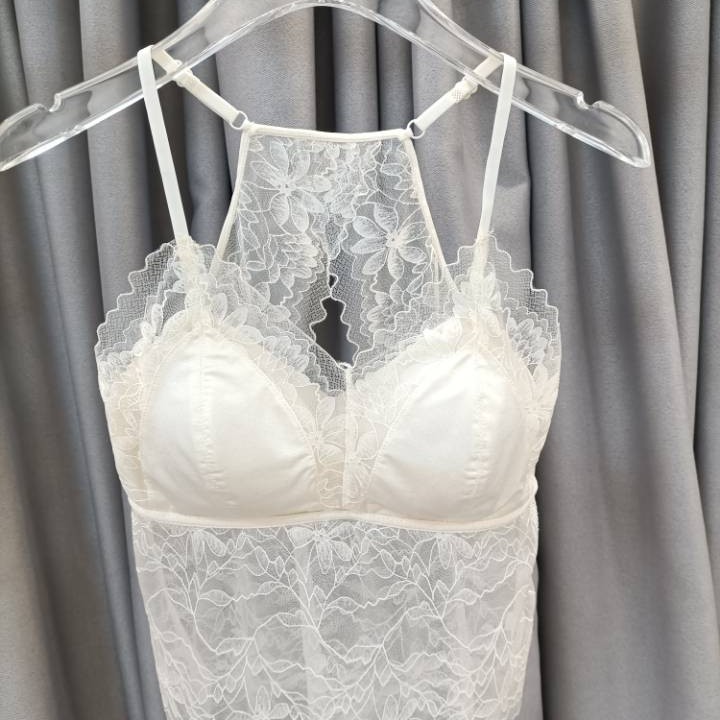法式轻奢蕾丝吊带美背背心带胸垫内搭塑形美体内衣