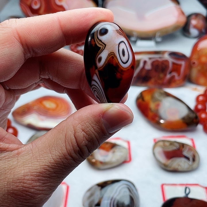 玛瑙/玉髓吊坠 手把未镶嵌