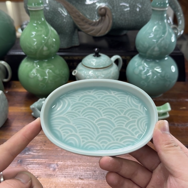 龙泉青瓷茶具微瑕4749