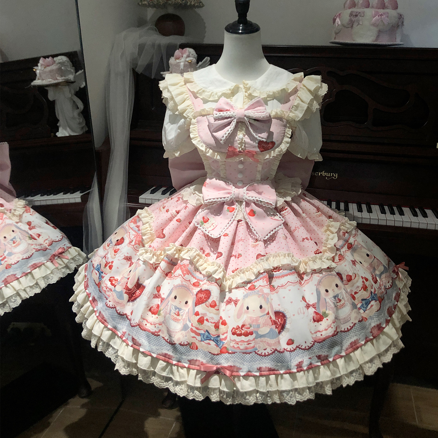 萌兔派对【全款预约】甜心梦境原创lolita可爱兔子蛋糕洛丽塔衬衫