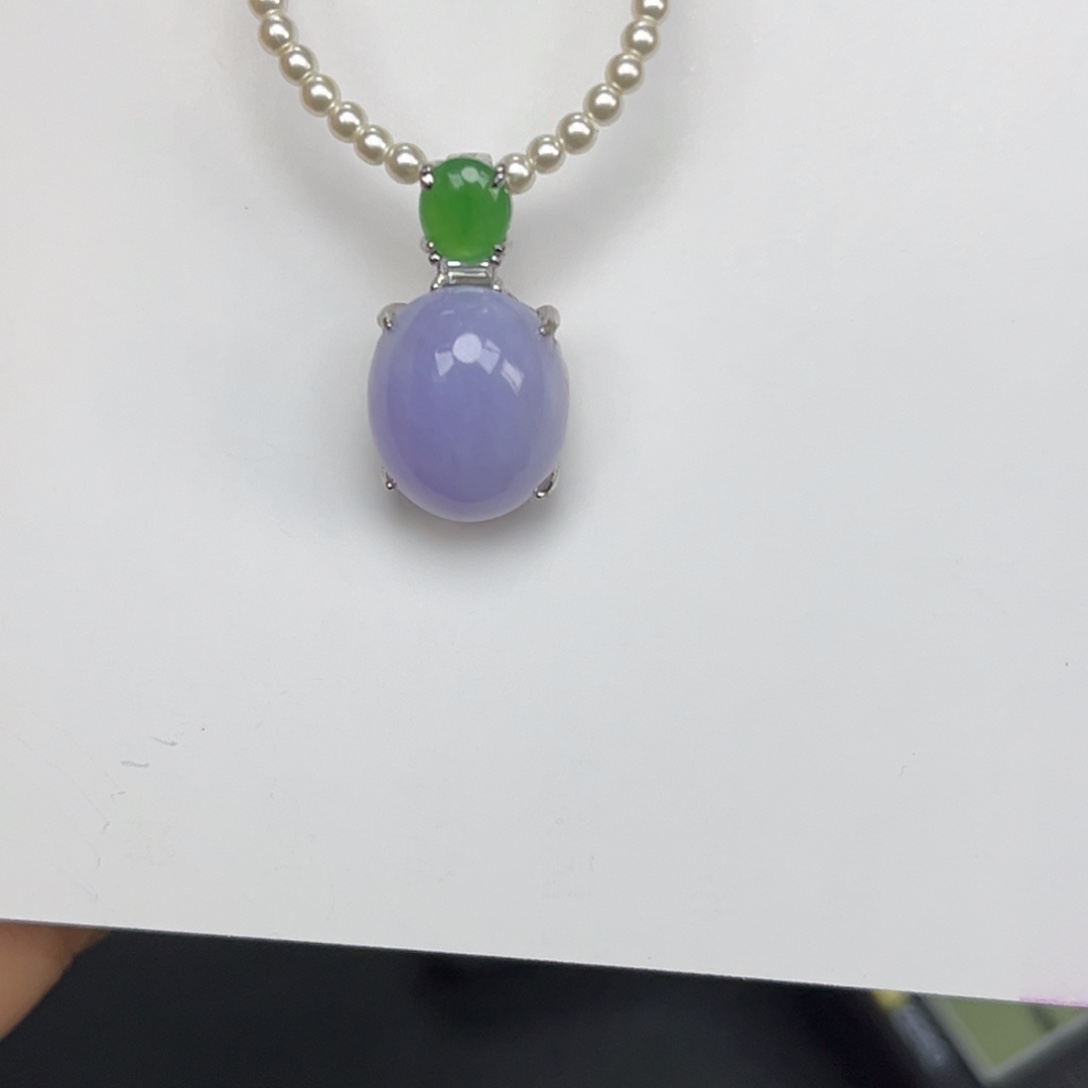 翡翠银S925镶嵌吊坠(不含链)