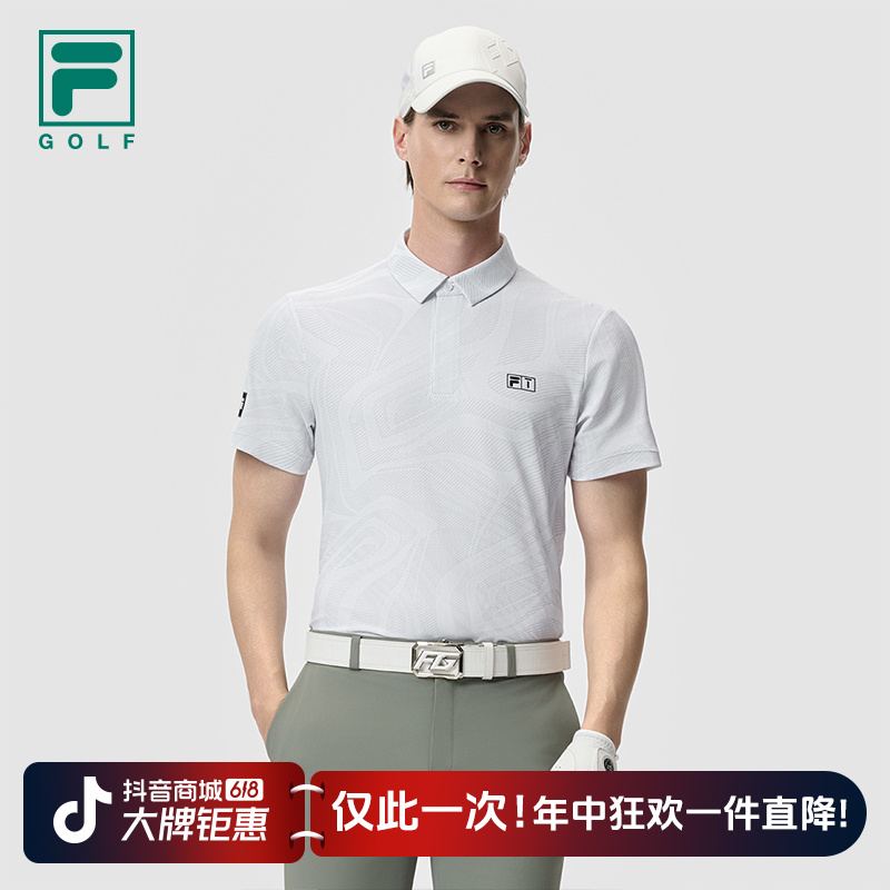 Fila/斐乐男子【GOLF高弹满印POLO衫】运动时尚速干短袖A11M525126F