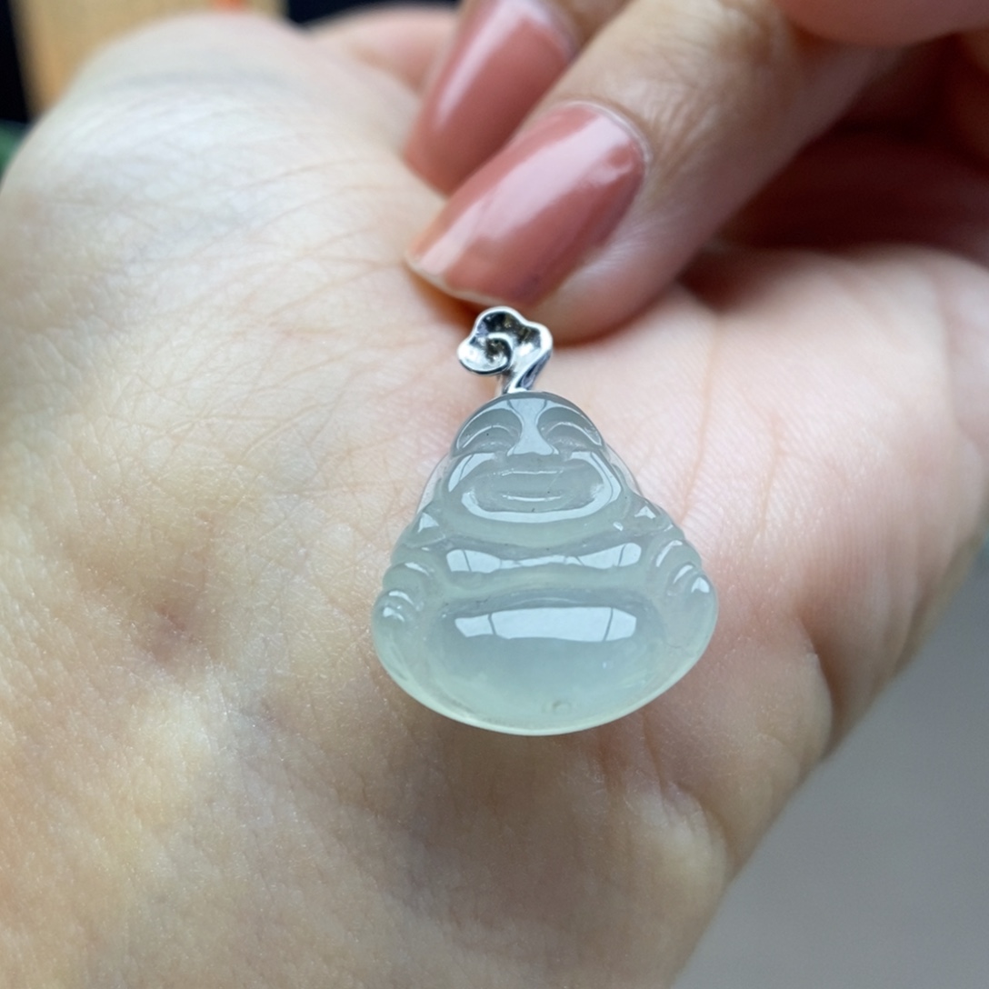 翡翠18K金镶嵌颈饰吊坠6