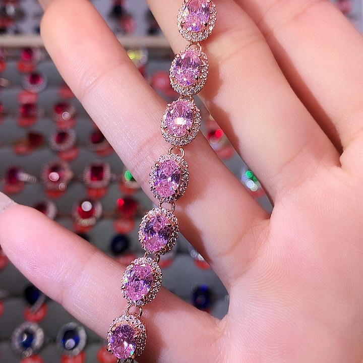 蓝宝石手链银S925镶嵌