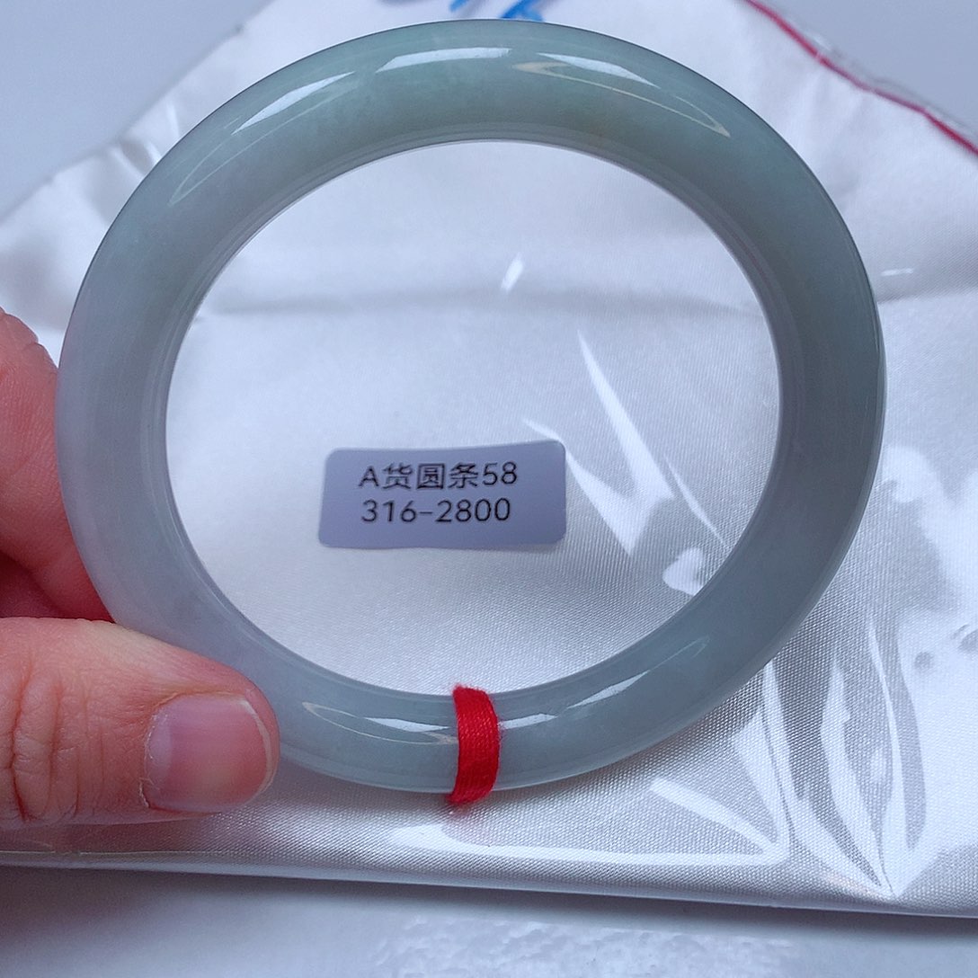 翡翠手镯银S925镀金镶嵌316号