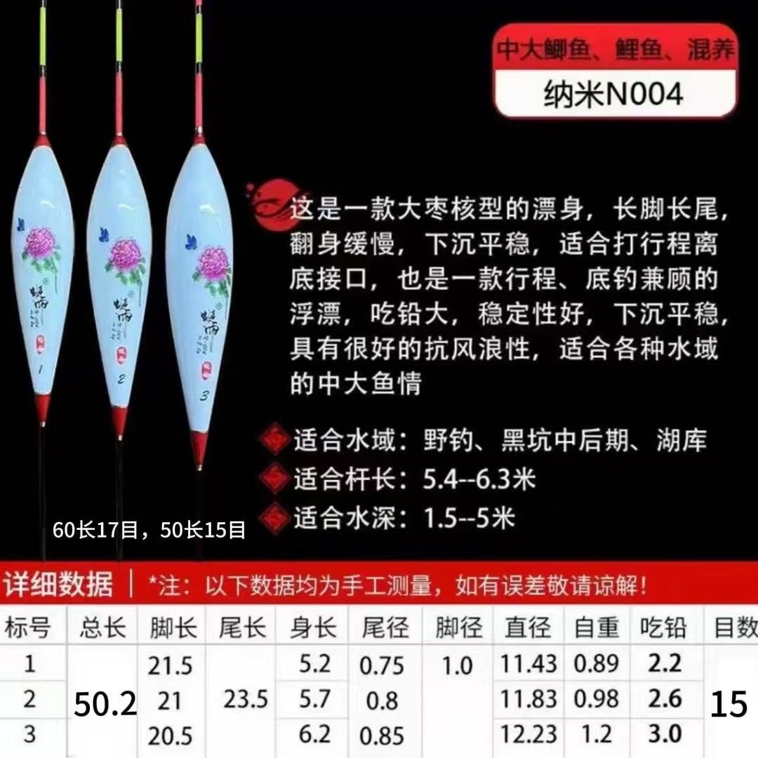 N004清晰纳米浮漂鲫鱼 徐州市水蜻蜓钓具有限公司蜓雨浮漂