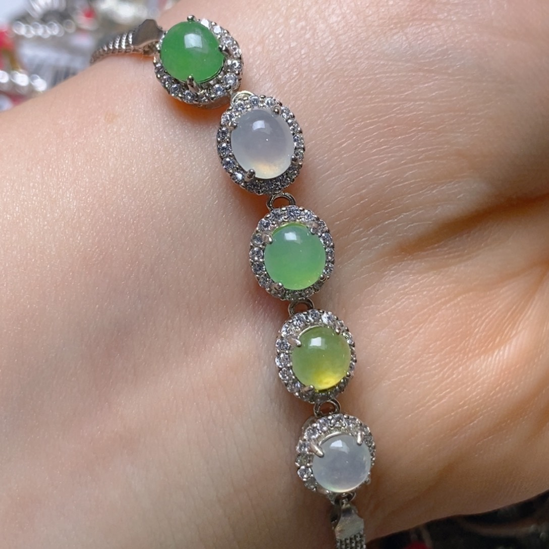 银S925镶嵌戒指翡翠百内无证书