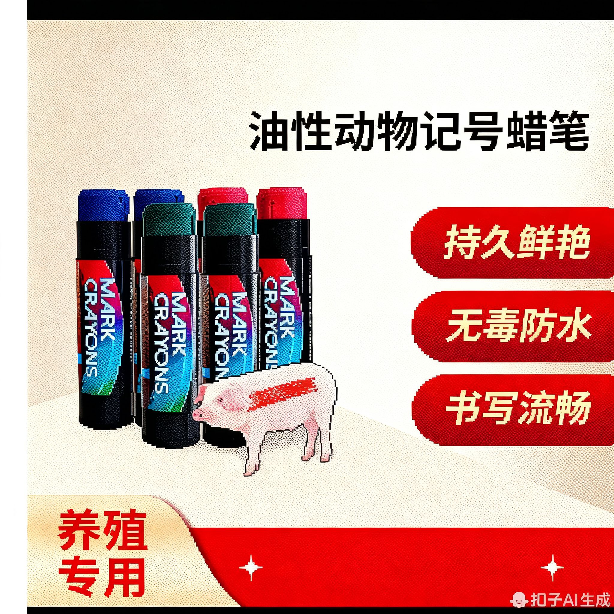 养殖场专用油性动物记号蜡笔防水适合牛羊猪肉猪标记新生儿