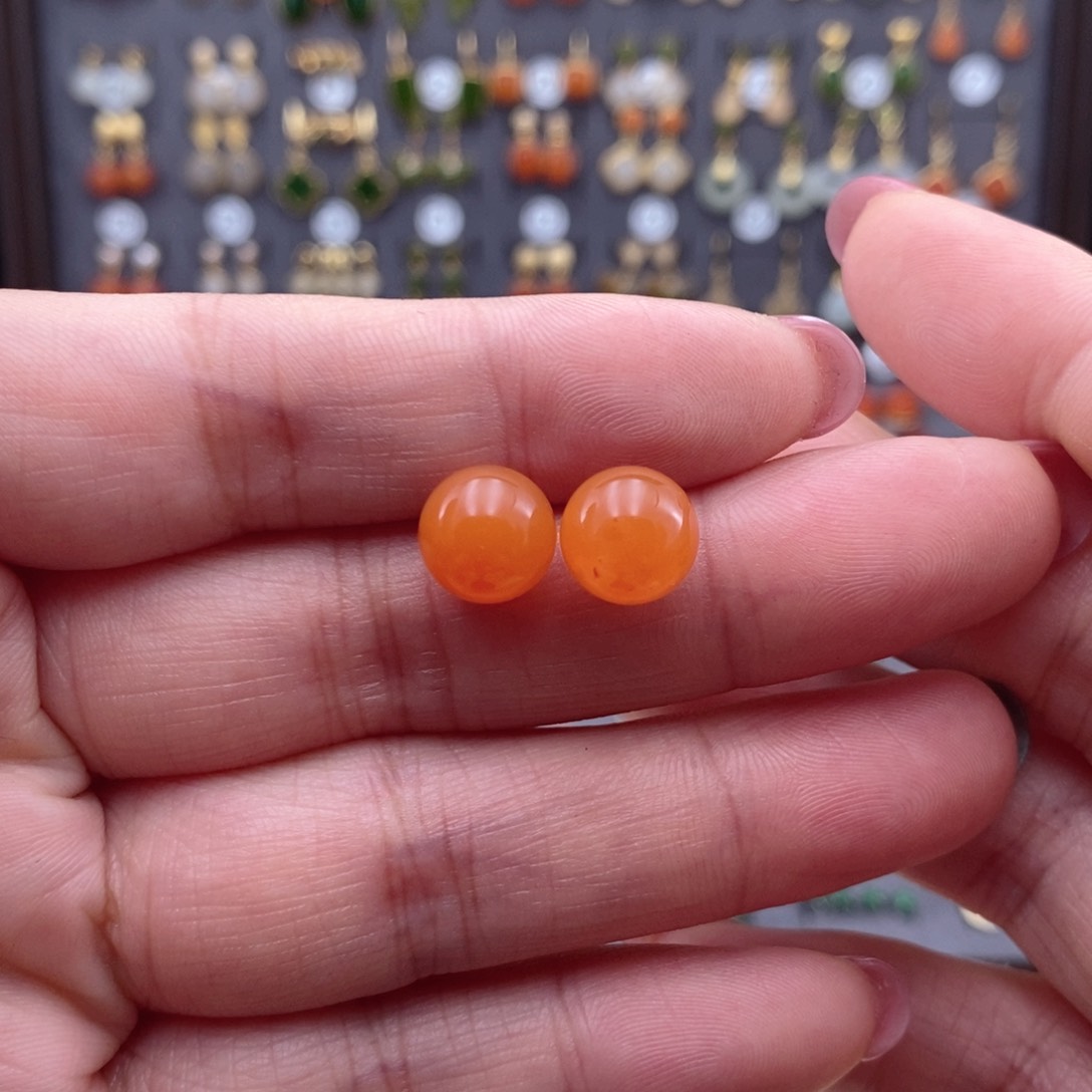 银S925镶嵌和田玉耳饰