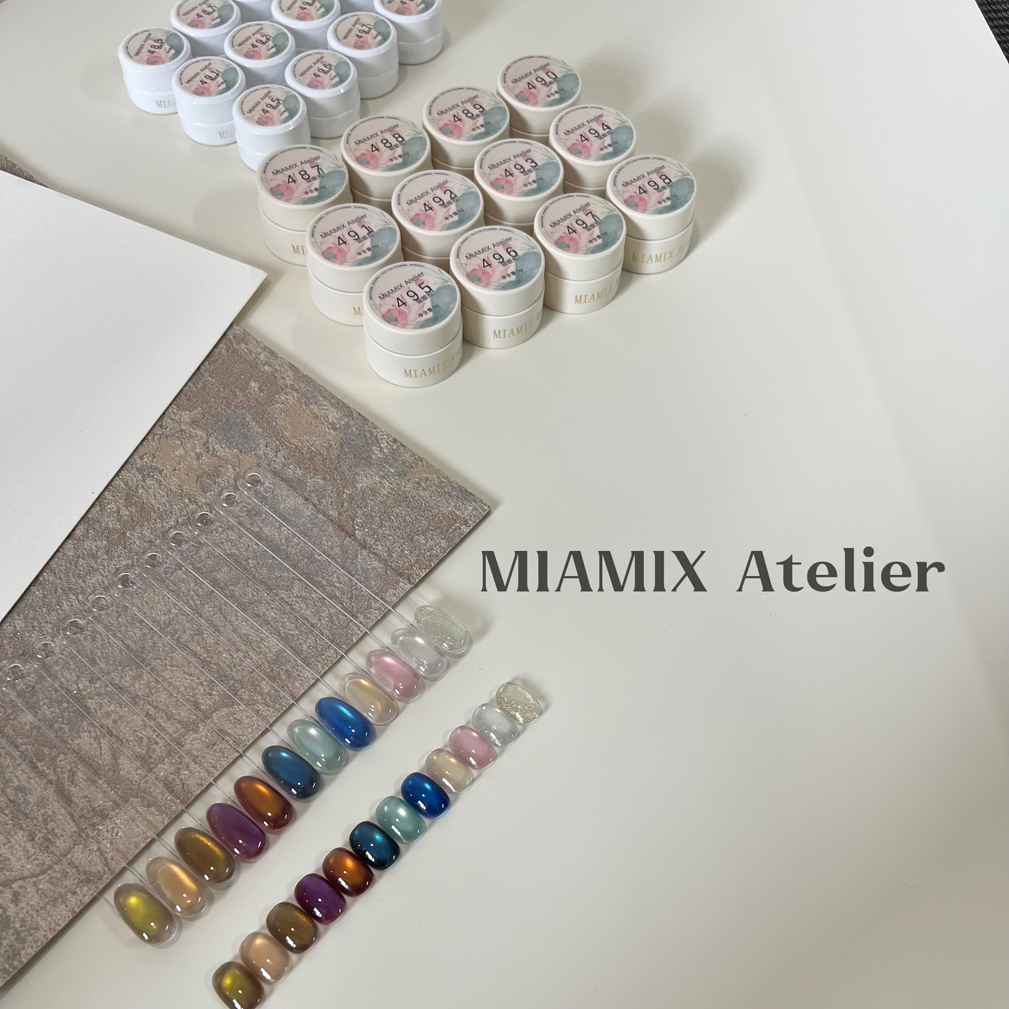MIAMIX 猫眼487~498甲油胶3g/5g（487金箔猫眼无法吸玻璃珠）
