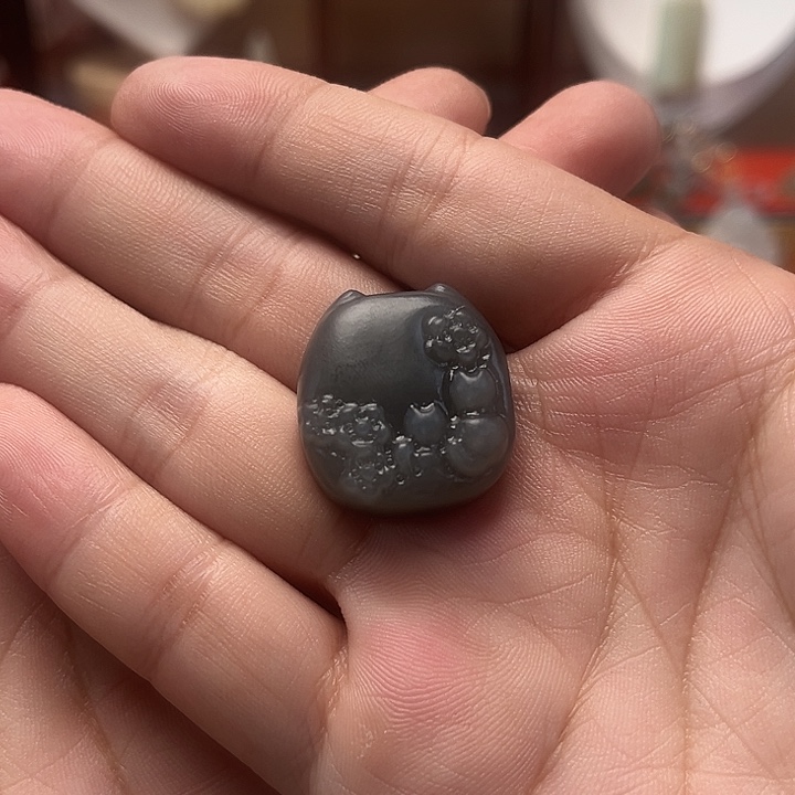 颈饰未镶嵌和田玉Kitty猫