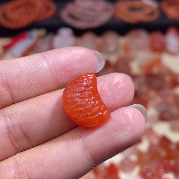 南红玛瑙橘子瓣（打孔备注）未镶嵌1142